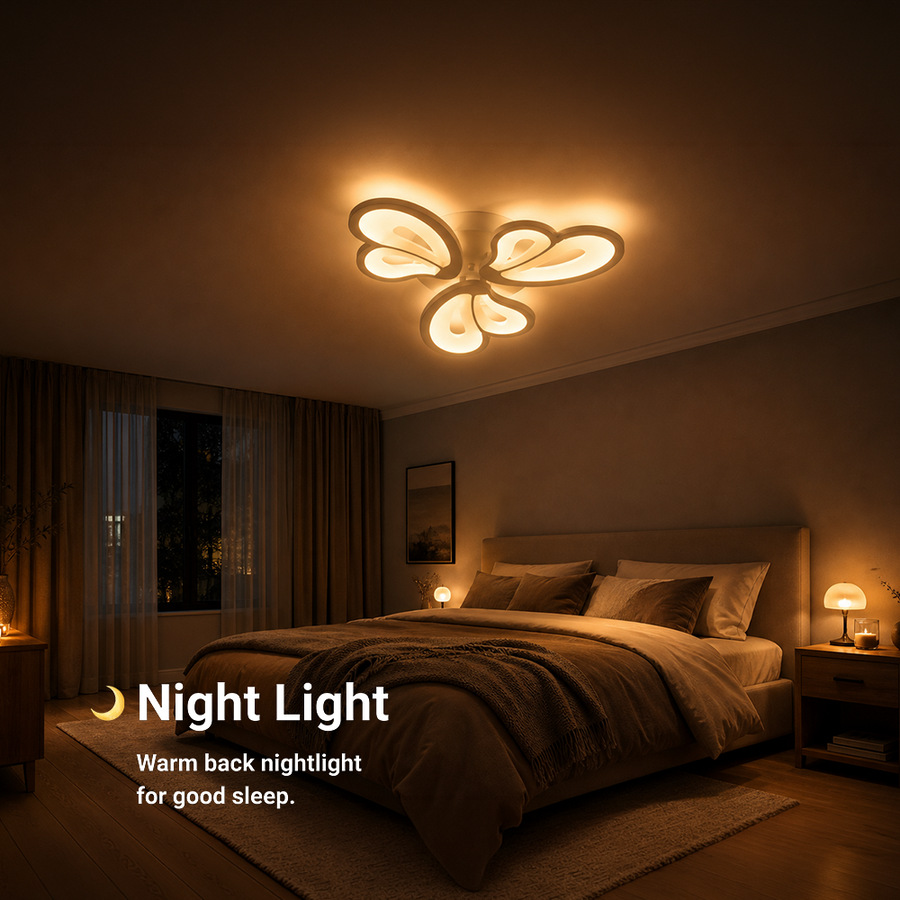 Lampadario a LED con telecomando BLOSSOM 40W, 3 Petali, Luce Fredda/Calda/Neutra, Dimmerabile, Lampadario a LED Bianco con telecomando Titolo predefinito Alessandro Design