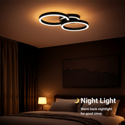 Lampadario LED con telecomando RINOVA 66W, 2 Cerchi, Luce Fredda/Calda/Neutra, Dimmerabile, Nero Lampadari LED con Telecomando Titolo predefinito Alessandro Design