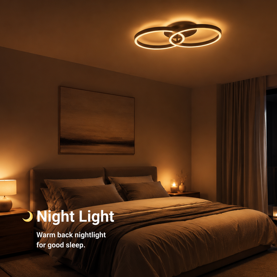 Lampadario LED con telecomando RIGA LILITH 34W, 2 Cerchi, Luce Fredda/Calda/Neutra, Dimmerabile, Nero Lampadari LED con Telecomando Titolo predefinito Alessandro Design