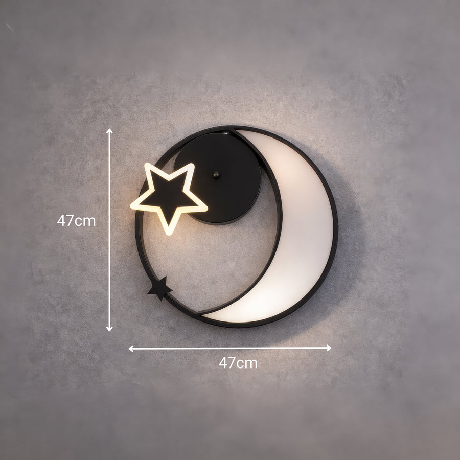 Lampadario a LED con telecomando ALYONA 44W, Luna e Stella, Luce Fredda/Calda/Neutra, Dimmerabile, Nero Lampadario a LED con telecomando Titolo predefinito Alessandro Design