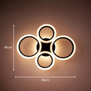 Lampadario LED con telecomando BETTY 41W, 4 Cerchi, Luce Fredda/Calda/Neutra/RGB, Dimmerabile, Nero Lampadari LED con Telecomando Titolo predefinito Alessandro Design
