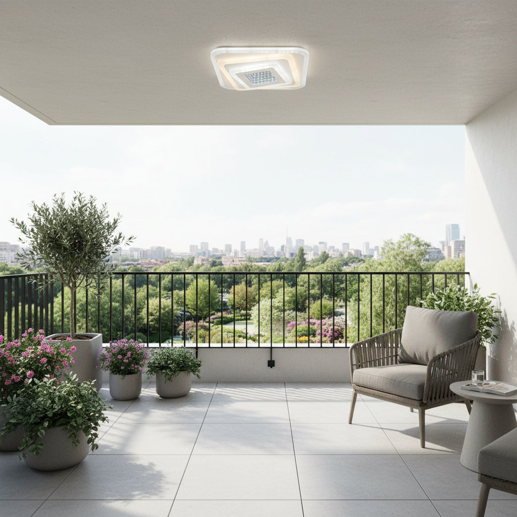Lampadario LED NEXA 3D 46W, Quadrato, Luce Fredda/Calda/Neutra, Lampadari LED Bianchi Titolo predefinito Alessandro Design