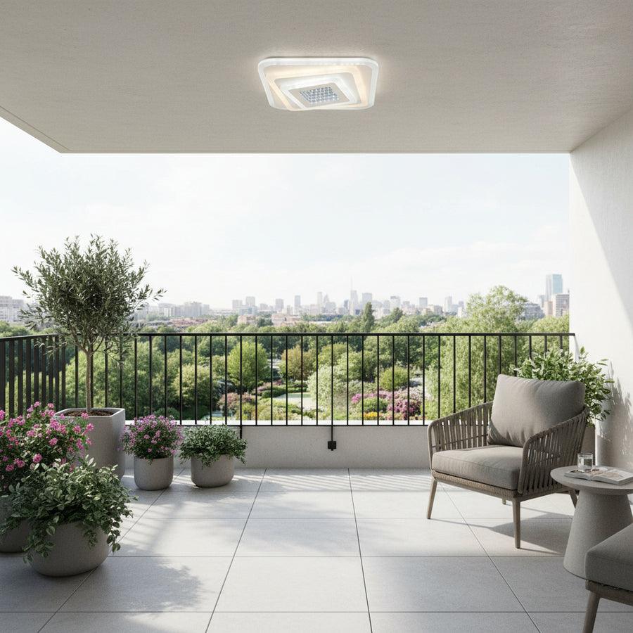Lampadario LED NEXA 3D 46W, Quadrato, Luce Fredda/Calda/Neutra, Lampadari LED Bianchi Titolo predefinito Alessandro Design