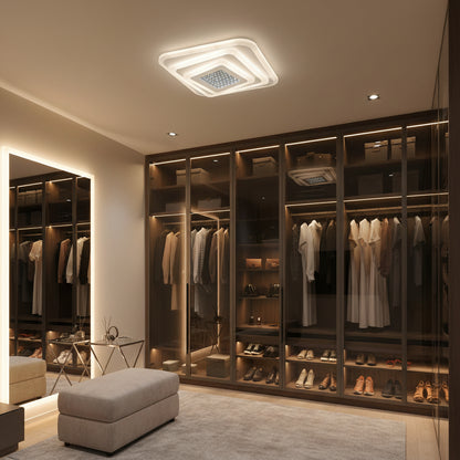 Lampadario LED NEXA 3D 46W, Quadrato, Luce Fredda/Calda/Neutra, Lampadari LED Bianchi Titolo predefinito Alessandro Design
