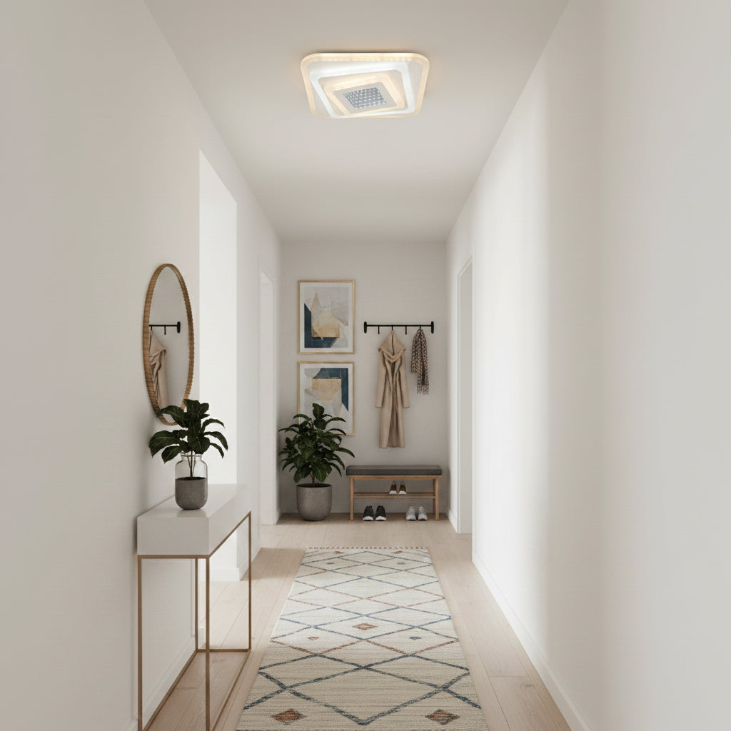 Lampadario LED NEXA 3D 46W, Quadrato, Luce Fredda/Calda/Neutra, Lampadari LED Bianchi Titolo predefinito Alessandro Design