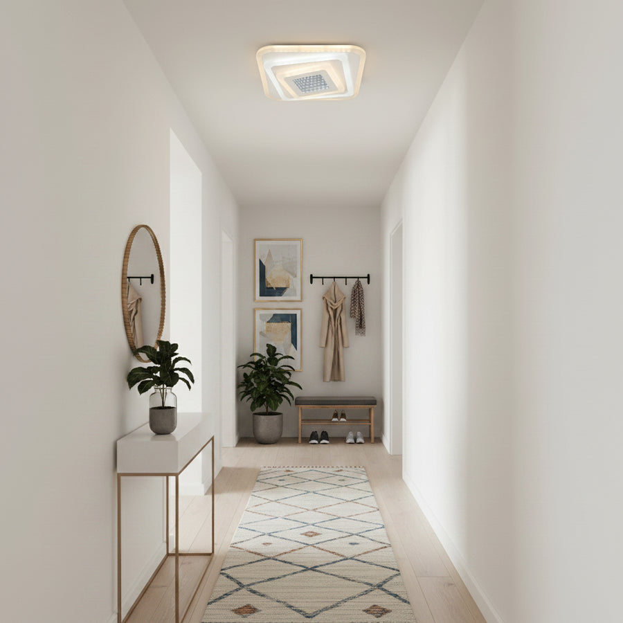 Lampadario LED NEXA 3D 46W, Quadrato, Luce Fredda/Calda/Neutra, Lampadari LED Bianchi Titolo predefinito Alessandro Design