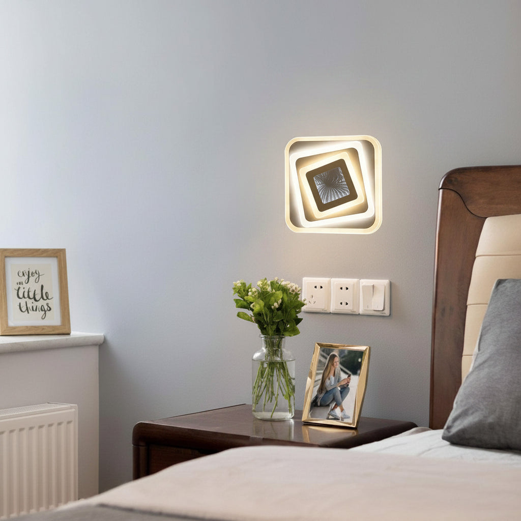 Lampadario LED NEXA 3D 46W, Quadrato, Luce Fredda/Calda/Neutra, Lampadari LED Bianchi Titolo predefinito Alessandro Design