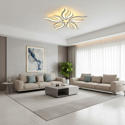 Lampadario LED con telecomando SAKURA 62W, 5 Petali, Luce Fredda/Calda/Neutra, Dimmerabile, Bianco