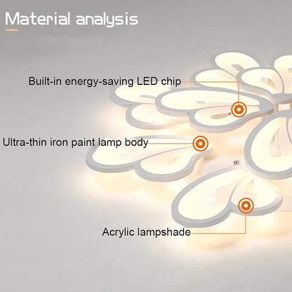 Lustra LED cu telecomanda BLOSSOM 146W, 12 Petale, lumina Rece/Calda/Neutra 3000k/4000k/6000k, Dimabila, Alb Lustre LED cu Telecomanda Default Title Alessandro Design