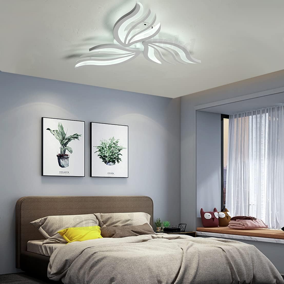 Lampadario a LED con telecomando SAKURA 37W, 3 Petali, Luce Fredda/Calda/Neutra, Dimmerabile, Lampadario a LED con telecomando Bianco Titolo predefinito Alessandro Design