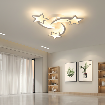 Lampadario LED con telecomando IPOMOEA 51W, 3 Stelle, Luce Fredda/Calda/Neutra, Dimmerabile, Bianco, Metallo e Acrilico
