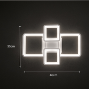 Lampadario a LED con telecomando ELLA 67W, 4 Quadrati, Luce Fredda/Calda/Neutra, Dimmerabile, Lampadario a LED Bianco con telecomando Titolo predefinito Alessandro Design