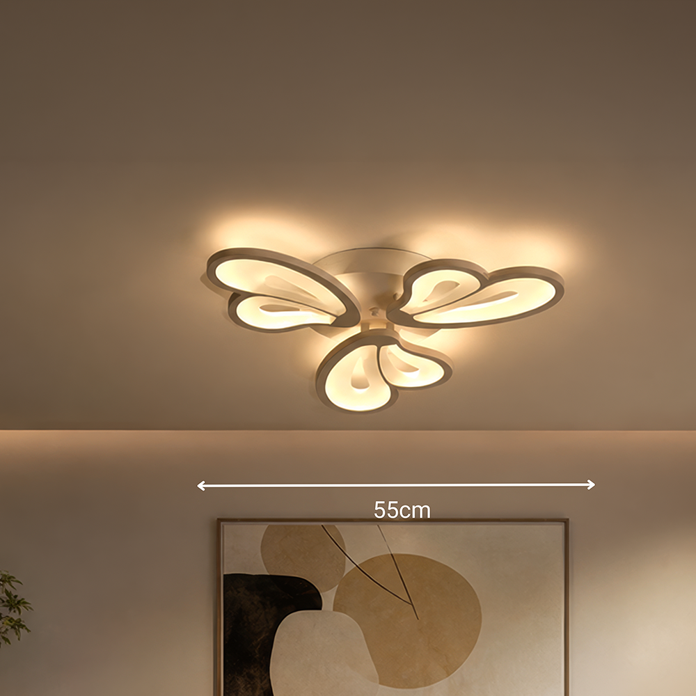 Lampadario a LED con telecomando BLOSSOM 40W, 3 Petali, Luce Fredda/Calda/Neutra, Dimmerabile, Lampadario a LED Bianco con telecomando Titolo predefinito Alessandro Design