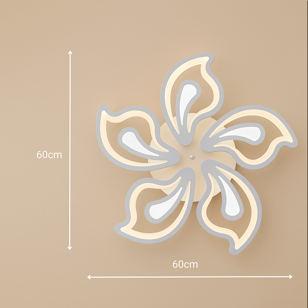 Lampadario a LED con telecomando GLORIOSA 95W, 5 Petali, Luce Fredda/Calda/Neutra, Dimmerabile, Lampadario a LED Bianco con telecomando Titolo predefinito Alessandro Design