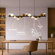 Lampadario a sospensione a LED Aurion 29W in acrilico con telecomando, dimmerabile, lampadari LED in oro nero, metallo e acrilico con telecomando Titolo predefinito Alessandro Design