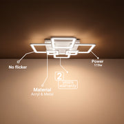 Lampadario a LED con telecomando ELLA 119W, 6 Quadrati, Luce Fredda/Calda/Neutra, Dimmerabile, Lampadario a LED Bianco con telecomando Titolo predefinito Alessandro Design