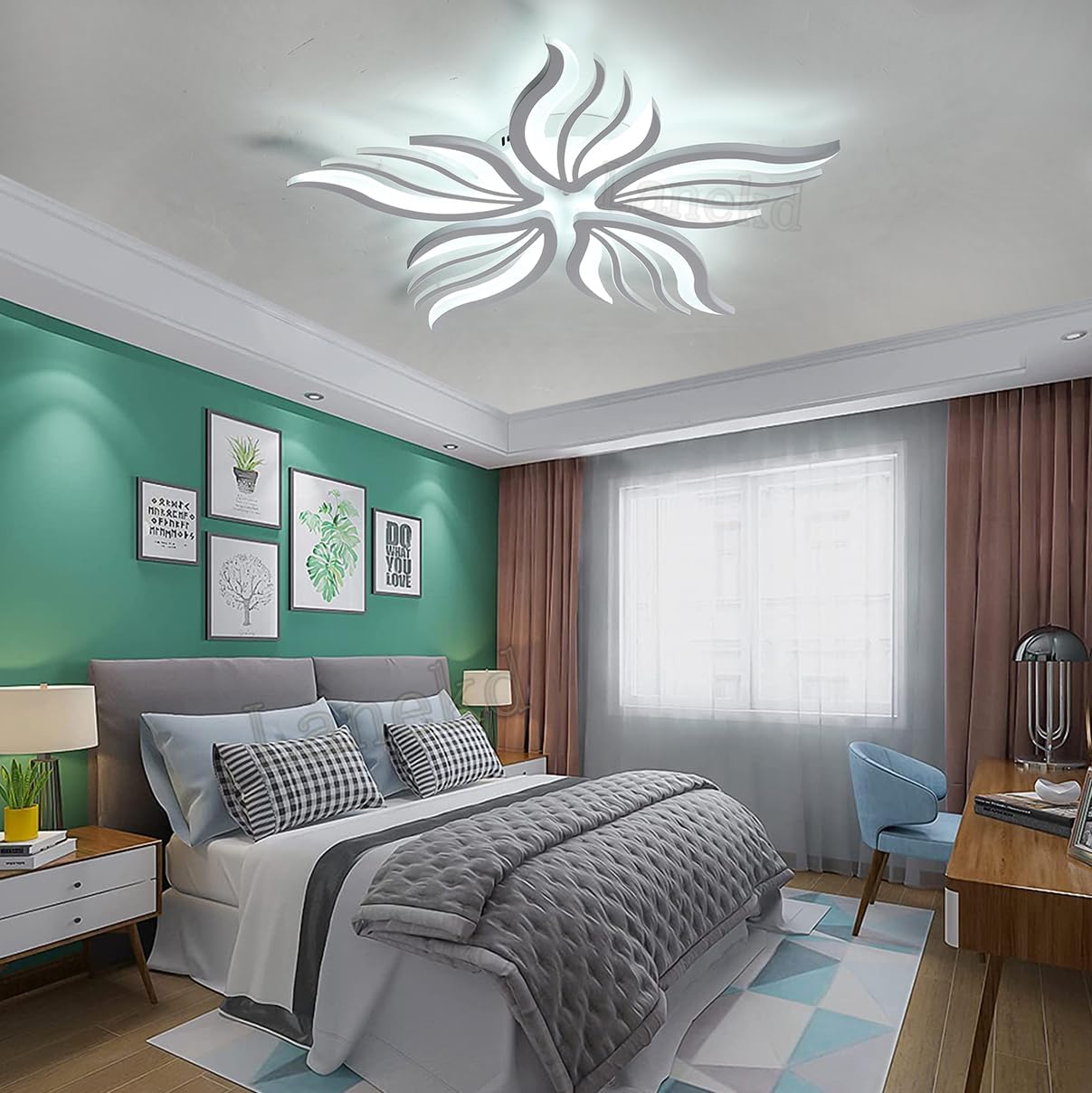 Lampadario a LED con telecomando SAKURA 62W, 5 Petali, Luce Fredda/Calda/Neutra, Dimmerabile, Lampadario a LED con telecomando Bianco Titolo predefinito Alessandro Design