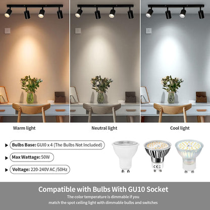 Lustra Clasica Moderna, Joom cu Proiector Liniar, 4XGU10, Metal, Negru, Becuri Neincluse Lustre LED Default Title Alessandro Design