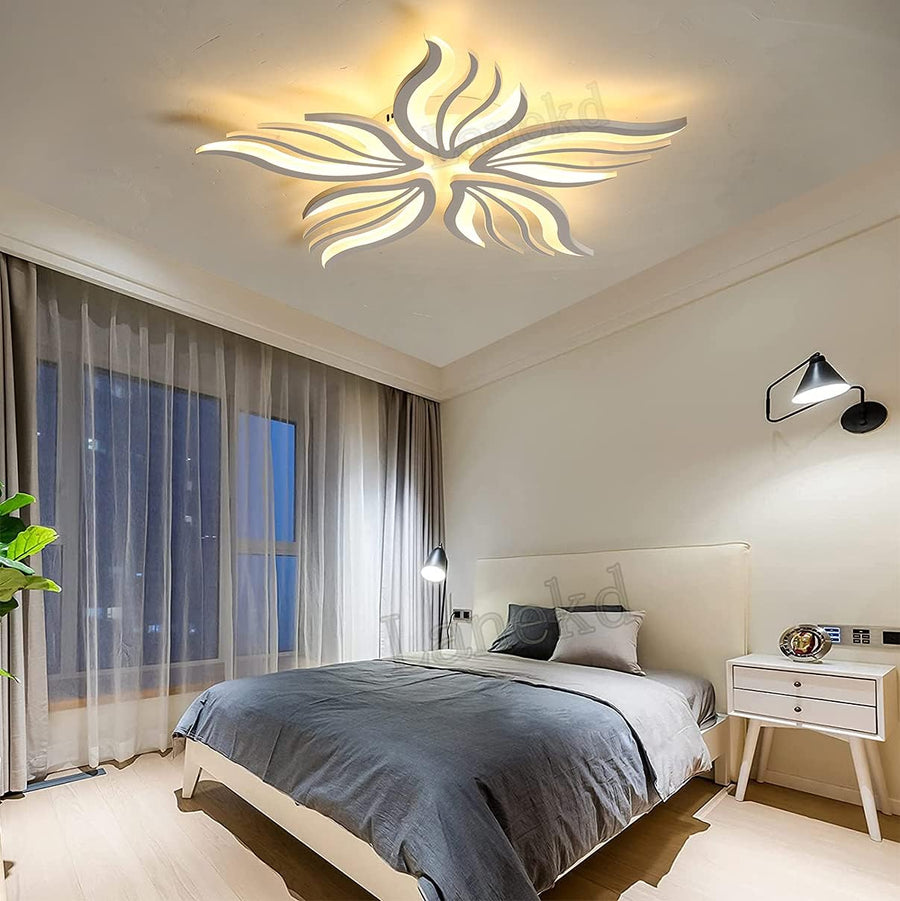Lampadario a LED con telecomando SAKURA 62W, 5 Petali, Luce Fredda/Calda/Neutra, Dimmerabile, Lampadario a LED con telecomando Bianco Titolo predefinito Alessandro Design