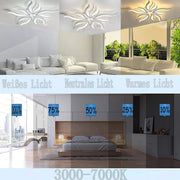 Lampadario a LED con telecomando SAKURA 62W, 5 Petali, Luce Fredda/Calda/Neutra, Dimmerabile, Lampadario a LED con telecomando Bianco Titolo predefinito Alessandro Design