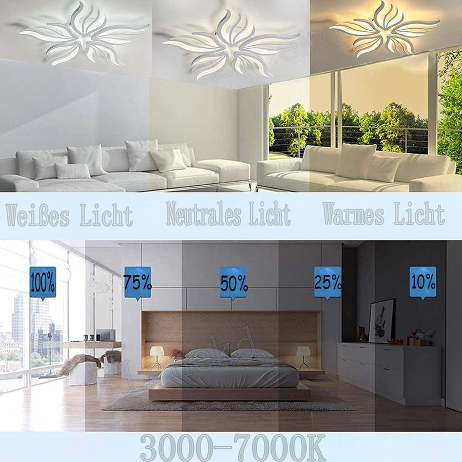 Lampadario a LED con telecomando SAKURA 62W, 5 Petali, Luce Fredda/Calda/Neutra, Dimmerabile, Lampadario a LED con telecomando Bianco Titolo predefinito Alessandro Design