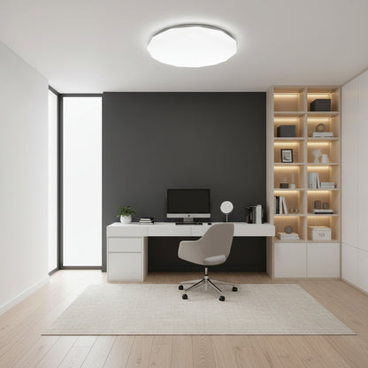 Plafoniera LED Hexagon 35 cm, 32W, 3000K / 4000K / 6000K, Plafoniere LED bianche, in metallo e acrilico Titolo predefinito Alessandro Design