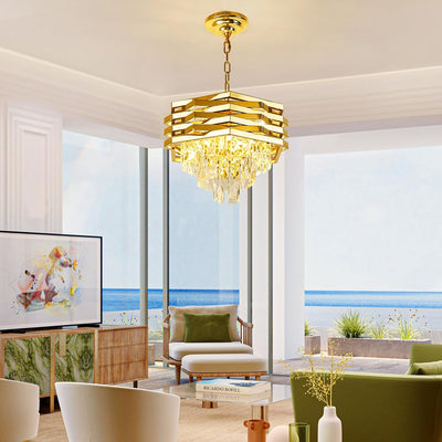 Chandelier crystal kaison 16xe14 gold