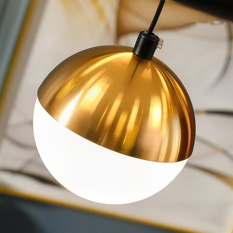 Lampadario a sospensione a LED Aurion 29W in acrilico con telecomando, dimmerabile, lampadari LED in oro nero, metallo e acrilico con telecomando Titolo predefinito Alessandro Design