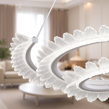 Lustra LED cu Telecomanda LT188WH, Cristal si Metal, 40W, Dimabila, Inaltime Reglabila, Lumina Rece/Calda/Neutra, Iluminat Luxos Lustre LED cu Telecomanda Default Title Alessandro Design