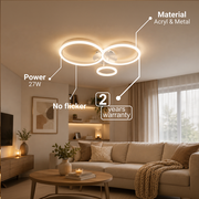 Lampadario LED con Telecomando BETTY 40W, 3 Cerchi, Luce Fredda/Calda/Neutra, Dimmerabile, Bianco, Metallo e Acrilico Lampadari LED con Telecomando Titolo predefinito Alessandro Design