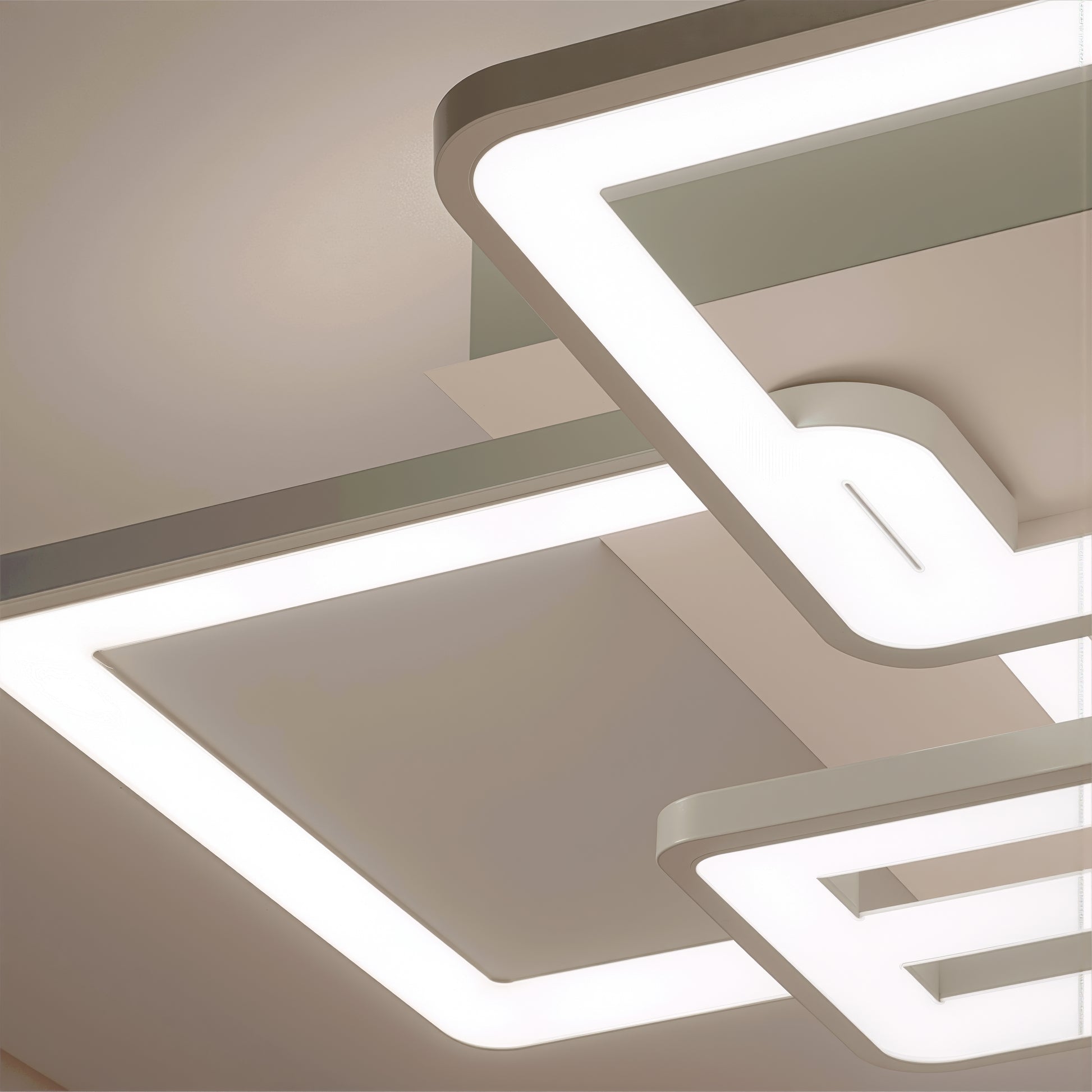 Lampadario a LED con telecomando ELLA 119W, 6 Quadrati, Luce Fredda/Calda/Neutra, Dimmerabile, Lampadario a LED Bianco con telecomando Titolo predefinito Alessandro Design