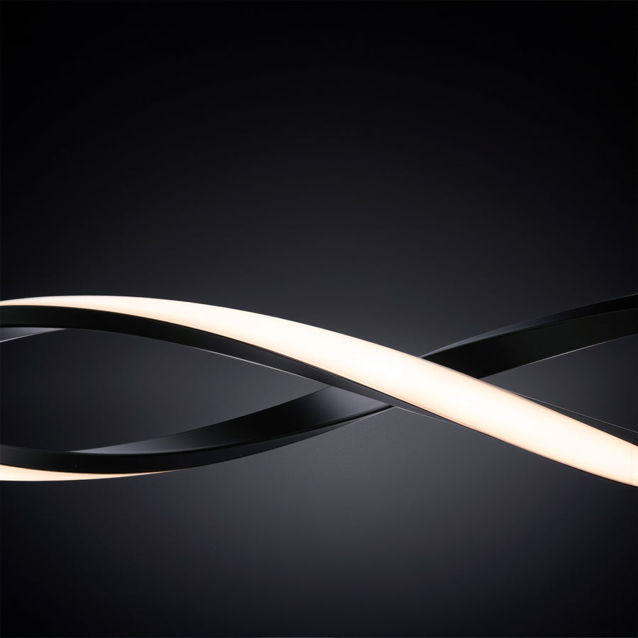 Lampadario LED a Sospensione con Telecomando, FLUX, 27W, 116cm, Luce Fredda/Calda/Neutra 3000K/4000K/6000K, Dimmerabile, Nero, Altezza Regolabile, Metallo e Silicone Lampadari Moderni Titolo predefinito Alessandro Design