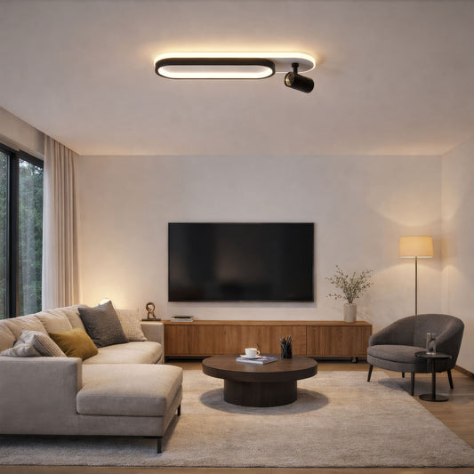 Lustra LED cu Proiector Reglabil FISSO Camilla 49W, lumina 3000/4000/6000k, Negru Lustre LED Default Title Alessandro Design