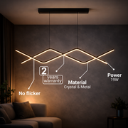 Lampadario LED a Sospensione con Telecomando ZIGZAG 27W, Luce Fredda/Calda/Neutra, Dimmerabile, Nero, Lampadari LED con Telecomando Titolo predefinito Alessandro Design