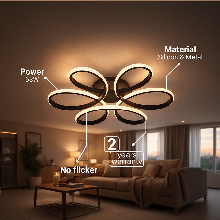 Lampadario a LED con telecomando HELIX 63W, Luce Fredda/Calda/Neutra, Dimmerabile, Nero Lampadari a LED con telecomando Titolo predefinito Alessandro Design