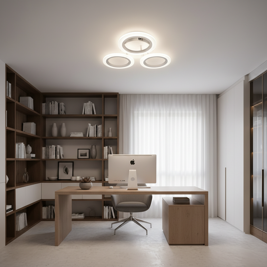 Lampadario LED GRANDE 27W, 3 Cerchi, Luce Neutra, Bianco