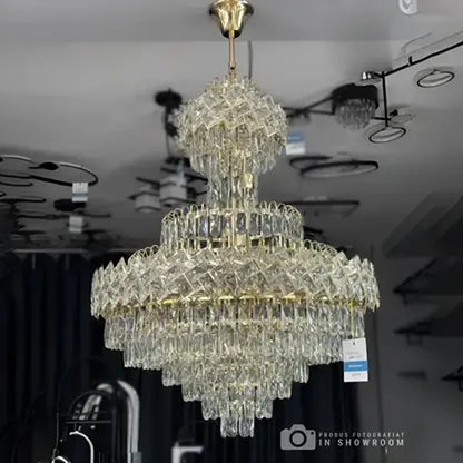 Candelabro Junnut 21xE27, cristallo e metallo, candelabro in cristallo dorato Titolo predefinito Alessandro Design