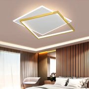 Lampadario LED con telecomando SOLARA 66W, 2 Quadrati, Luce Fredda/Calda/Neutra, Dimmerabile, Lampadari LED con Telecomando Bianco Oro Titolo predefinito Alessandro Design