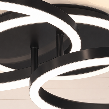 Lampadario LED con telecomando RINOVA 66W, 2 Cerchi, Luce Fredda/Calda/Neutra, Dimmerabile, Nero Lampadari LED con Telecomando Titolo predefinito Alessandro Design