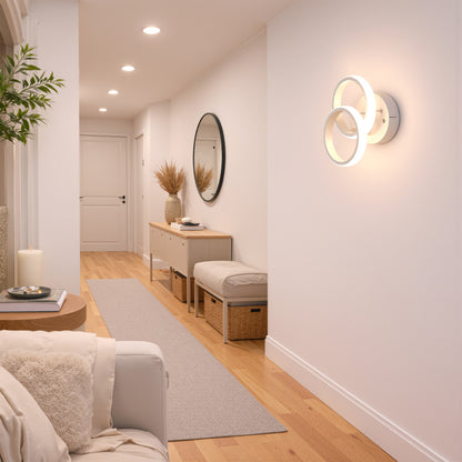 Lustra LED VERTEX CIRCULA 21W, 2 Cercuri, Rame Metalice, lumina Rece/Calda/Neutra, Alb Lustre LED Default Title Alessandro Design