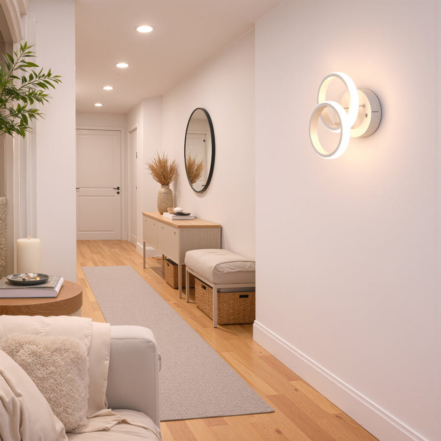 Lustra LED VERTEX CIRCULA 21W, 2 Cercuri, Rame Metalice, lumina Rece/Calda/Neutra, Alb Lustre LED Default Title Alessandro Design