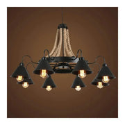 Lampadario Indiana, 8xE27, Metallo e Corda, Lampadari Vintage Marrone Titolo predefinito Alessandro Design