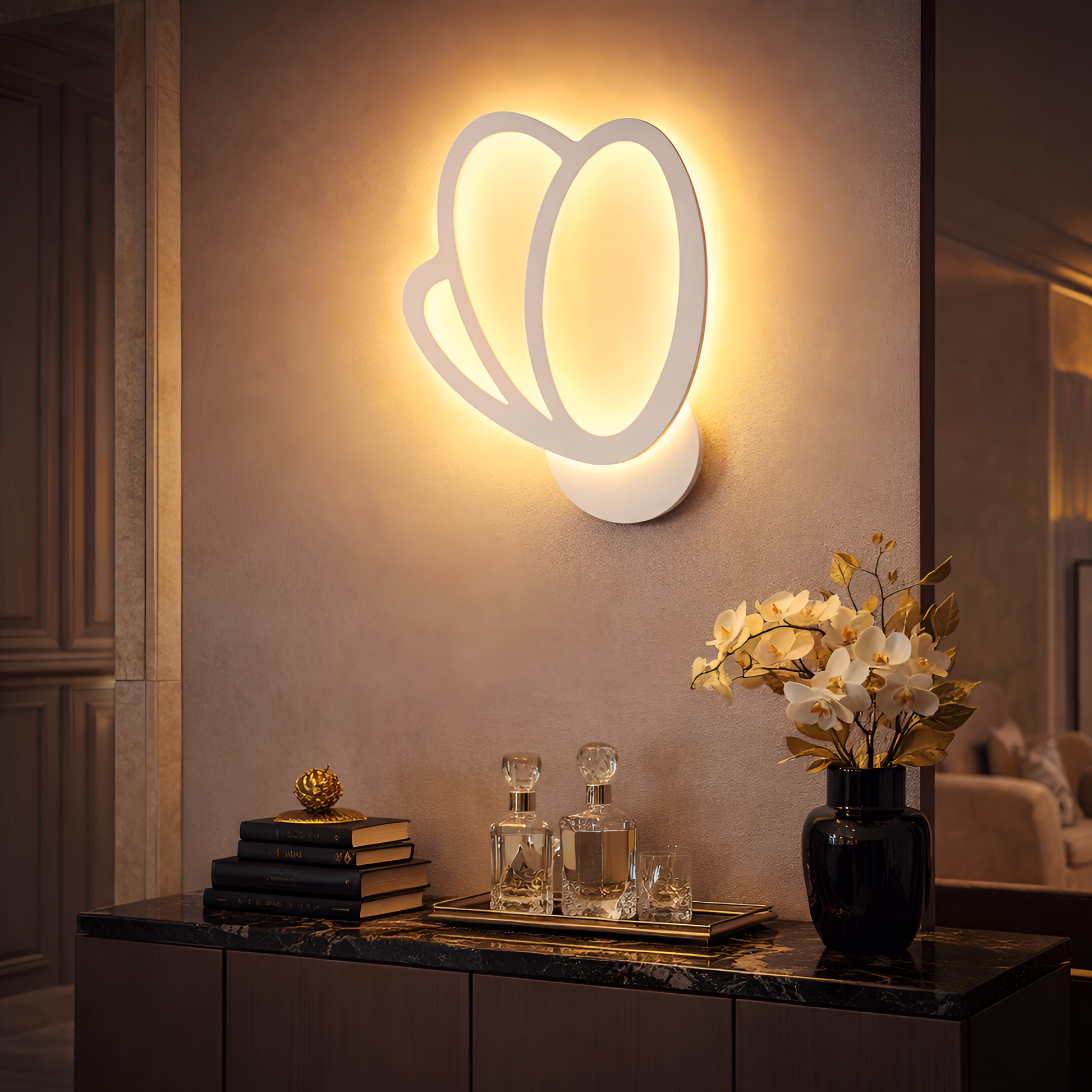 Lampada da Parete Tulip LED 15W, Luce Fredda/Calda/Neutra 3000K/4000K/6000K, Lampada da Parete per Interni Bianca, in Metallo e Acrilico Titolo predefinito Alessandro Design