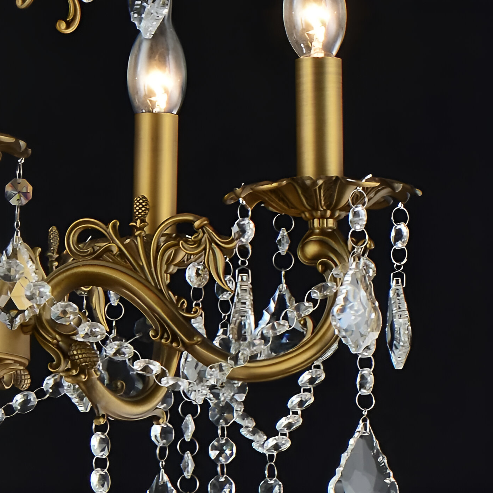 Candelabru SANSSOUCI Royal 12xE14 Metal si Cristal Inaltime Reglabila Alama Antichizata Candelabre Clasice Default Title Alessandro Design