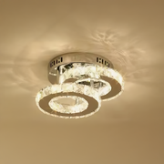 Lampadario LED in cristallo ROYALO ROTONDA 26W, 2 Cerchi, Luce Fredda/Calda/Neutra, Lampadari LED Cromo Lucido Titolo predefinito Alessandro Design