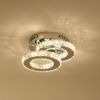Lampadario LED in cristallo ROYALO ROTONDA 26W, 2 Cerchi, Luce Fredda/Calda/Neutra, Lampadari LED Cromo Lucido Titolo predefinito Alessandro Design