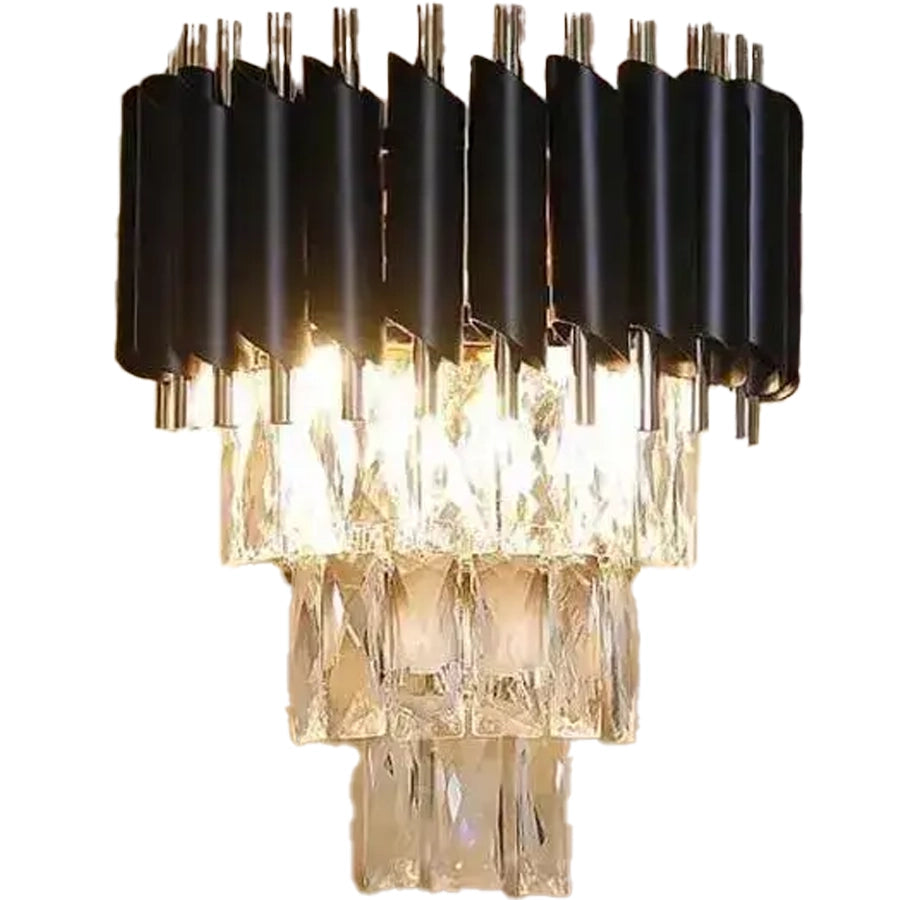 Lampadario di cristallo VERSAILLES Piccolo, 2xE14, Lampade da parete per interni nere Titolo predefinito Alessandro Design