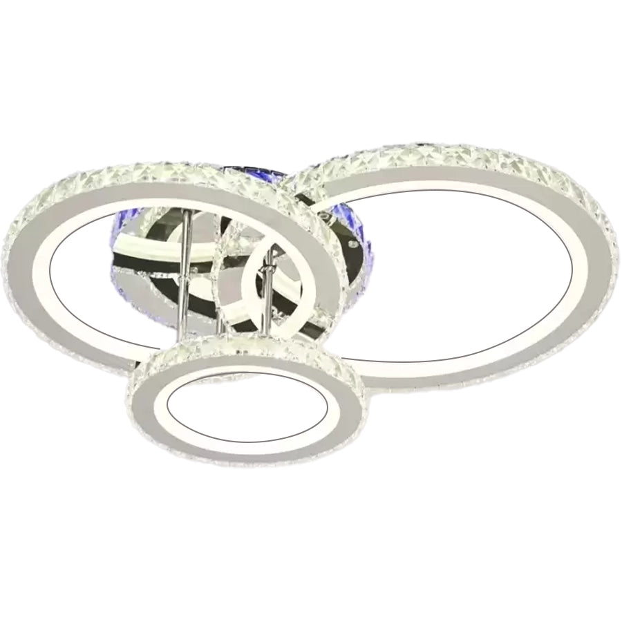 Lampadario LED con telecomando e cristallo NOVA ROTONDA RGB 73W, 3 Cerchi, Luce Fredda/Calda/Neutra, Dimmerabile, Lampadari LED e Cristalli Cromo Lucido Titolo predefinito Alessandro Design