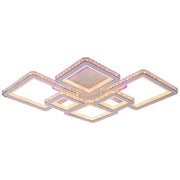 Lampadario LED con telecomando e cristallo QUADRIS RGB 175W, 6 Quadrati, Luce Fredda/Calda/Neutra, Dimmerabile, Lampadari LED Bianchi con Telecomando Titolo predefinito Alessandro Design