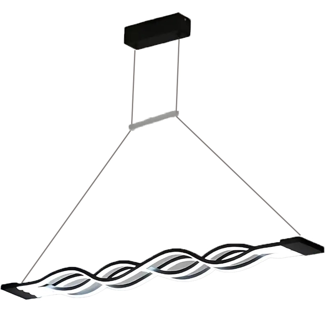 Lampadario LED a sospensione con telecomando WAVE 89W, Lineare, Luce Fredda/Calda/Neutra, Dimmerabile, Nero, Lampadari LED con Telecomando Titolo predefinito Alessandro Design